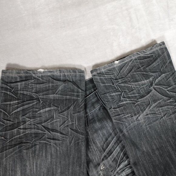 Vintage Jinzu Denim Jeans Mens 36x32 Straight Fit Flap Pocket Distress Blue Y2K - Picture 3 of 12